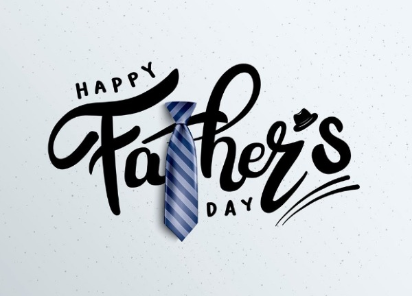 happy fathers day sign with tie