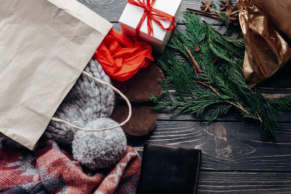 holiday bag with trimmings