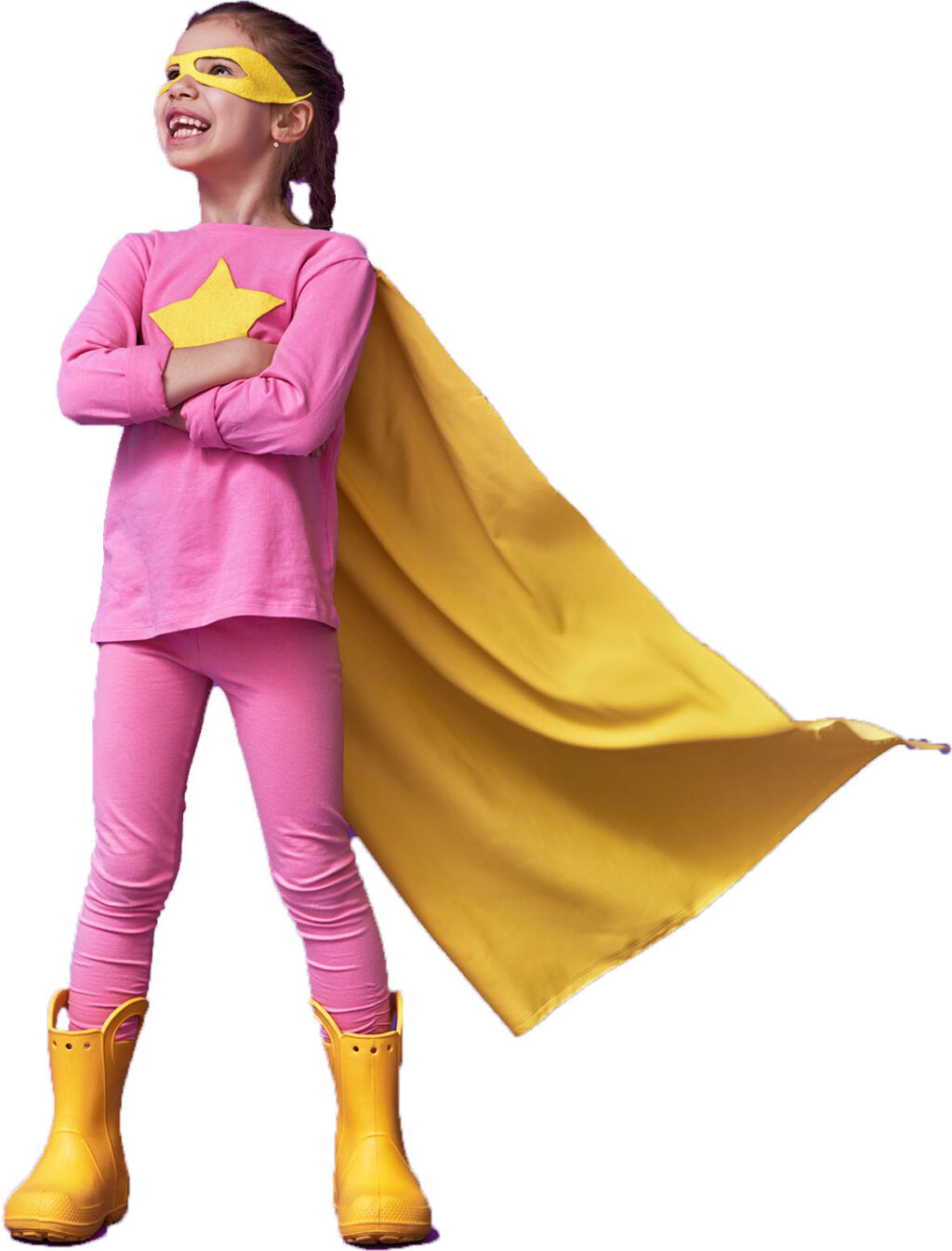 child dressed as super hero