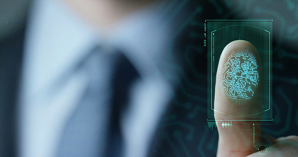 thumb print on computer screen